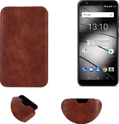 Produktbild von K-S-Trade Schutzhülle Handyhülle kompatibel mit Gigaset GS280 Handytasche Kunstleder Sleeve in braun