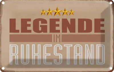 Produktbild von vianmo Blechschild 12x18 cm Legende im Ruhestand Dekoration Spruch Zitat