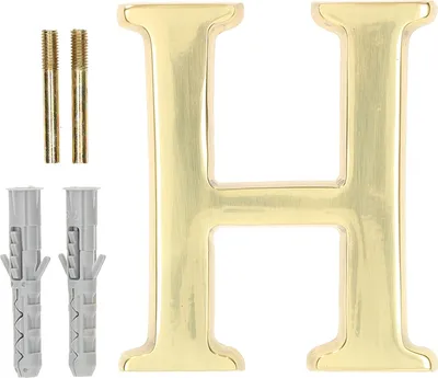 Produktbild von KOTARBAU® Buchstabe"H" aus Messing 10 cm für Häuser, Siedlungen, Hotels, Wohnungen, Denkmäler Grabsteine 100% Messing
