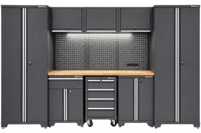 Image de Équipement d'atelier RETTER 3300 x 480 x 1905, lot de 16 pièces - Système d'armoires RTX-8000