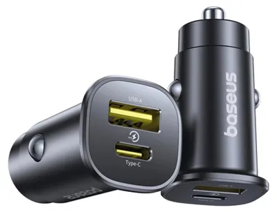Immagine prodotto di Caricabatterie da auto Baseus Gotrip USB-C / USB-A, 30W - Nero