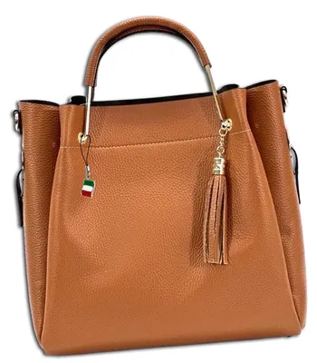 Produktbild von Florence Leder Tasche Damen Umhängetasche Handtasche tan hellbraun 13x30x21cm OTF157C