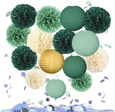 Image de Lanterne avec des pompons rose doré pour les fêtes d'anniversaire, les mariages et les baby showers
