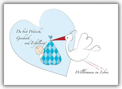 Produktbild von Niedliche Babykarte Jungen Glückwunschkarte zur Geburt