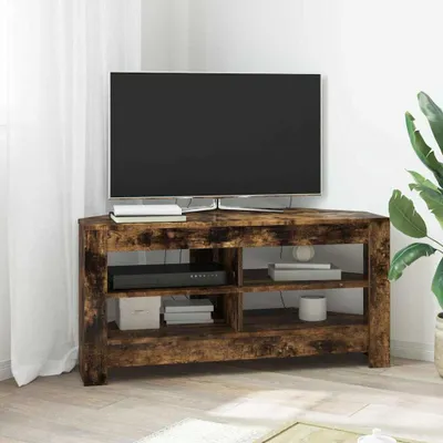 Zdjęcie produktu dla Maison Exclusive - RTV stojak narożny, 102 x 40,5 x 45 cm, płyta wiórowa, imitacja dębu dymionego