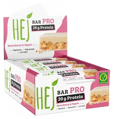 Produktbild von HEJ Natural HEJ Bar Pro (12x60g) Strawberry & Yogurt - Riegel - Protein-Riegel