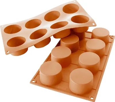 Produktbild von Silikomart Muffinbackform Törtchen zylindrisch 8er Ø6cm H 3,5cm Silikon, terracotta