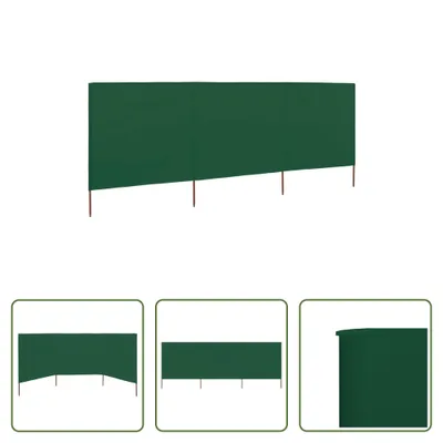 Image de The Living Store Tissu brise-vent en 3 parties 400 x 120 cm Vert