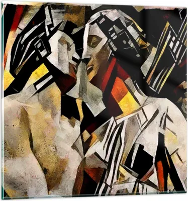 Produktbild von Bilder auf glas - Skulptur modern - 70x70cm - Glasbilder - Wandbilder - Kunstdruck - zum Aufhängen bereit - Wanddekoration aus Glas - Glas Bilder - Wandbild auf Glas - Einteilig - GAC70x70-3494