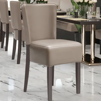 Produktbild von 2er-Set LUCA FULL | Bistrostuhl | Taupe | Leder | Gastrostühle, Bistrostühle Gepolstert