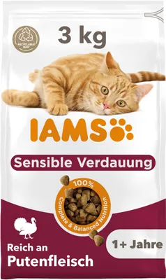 Imagen del producto de IAMS Sensible Digestion, alimento seco para gatos – Alimento seco para gatos con sensibilidad digestiva, a partir de 1 año, 3 kg
