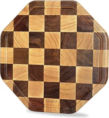 Produktbild von Holzschneidebrett mit Dosenablage 31x31x2 cm für Brot Obst Käse