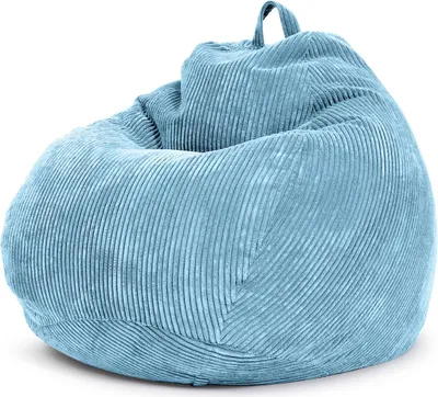 Produktbild von Green Bean® Indoor Sitzsack "Scoop" 90x110cm mit EPS Perlen Füllung - Cordstoff kuschelig, weich, waschbar - Hellblau Babyblau