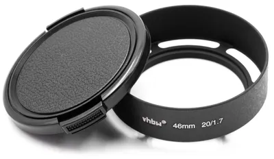 Produktbild von vhbw Gegenlichtblende für 46mm Objektiv, Weitwinkel + Objektivdeckel, Rund, 6 cm, schwarz