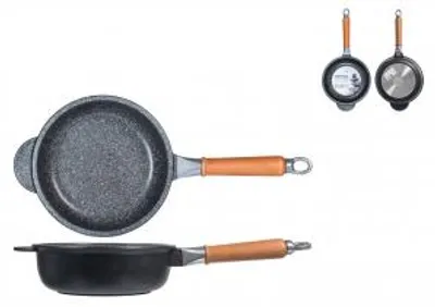 Immagine prodotto di H&H Padella Alta Antiaderente Pietra Manico In Legno Cm20