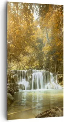 Produktbild von Bild auf Leinwand - Leinwandbild - Park Wasserfall Wasser - 65x120cm - Wand Bild - Wanddeko - Leinwanddruck - Bilder - Kunstdruck - Wanddekoration - Leinwand bilder - Wandkunst - PA65x120-3789