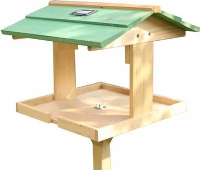 Produktbild von Futterhaus für Vögel aus Holz, freistehend, mit Solarleuchte, Marke Garden&Fun