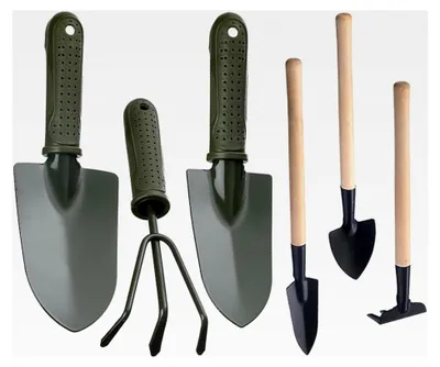 Produktbild von Set mit 6 Mini-Gartengeräten, Blumen- und Pflanzenwerkzeugen, Blumentopf-Reinigungswerkzeugen