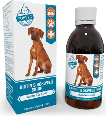 Obrázek produktu pro Biotin s boswelií sirup pro psy TOPVET 200ml