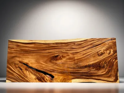 Produktbild von Holzplatte aus Tropenholz - Massive Tischplatte aus Regenbaumholz Platte 8 - 200x80x6-7 cm