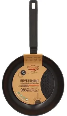 Image de Poêle à frire - MENASTYL - 6020636 - Aluminium forgé - 24 cm - Noir - Convient à tous les types de feux y compris l'induction