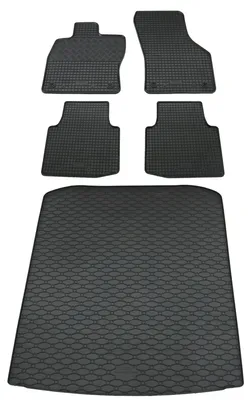 Rigum Gummi Fußmatten + Kofferraumwanne im Set für Skoda Superb 3 Limo, schwarz