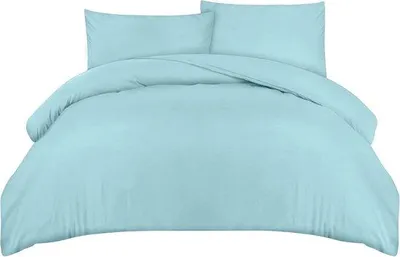 Immagine prodotto di Biancheria da letto 200 x 200 cm - Copripiumino in microfibra 200 x 200 cm + 2 federe 50 x 75 cm - Blu benessere