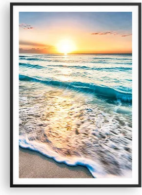 Produktbild von Gerahmtes Poster - Schwarzer Rahmen - Meer Welle Strand - 70x100 cm - Wand Bild - Wanddeko - Wandbilder - Kunstposter - Wandposter - Bilderrahmen - Bilder - Kunstdruck - Wandbild - P2BPA70x100-3621