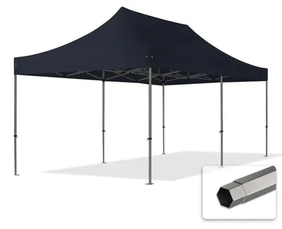 Obrázek produktu pro Nůžkový stan 3x6 m, ocel, bez bočnic černá