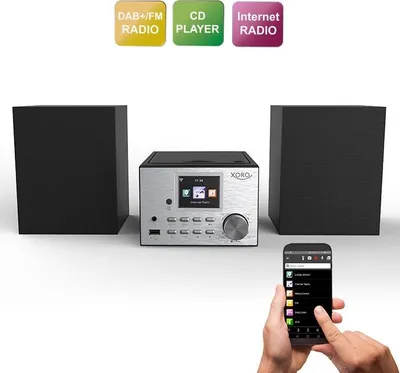 Produktbild von Xoro HMT 500, Heim-Audio-Mikrosystem, Schwarz, Silber, 1 Disks, 20 W, Klemmleistenanschluss, DAB+, FM, UKW