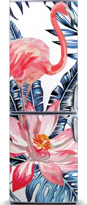 Imagen del producto de Decoración para nevera Tulup: Alfombrilla magnética, 60 cm x 180 cm. Imán para nevera con motivos de flores hawaianas