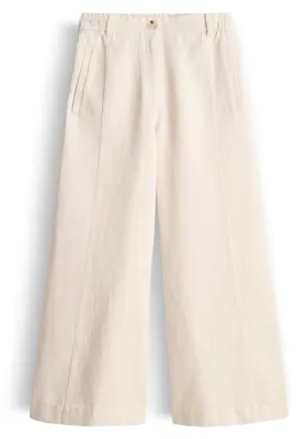 Produktbild von Opus Damen Hose mit weitem Bein und elastischem Bund in Beigefarben
