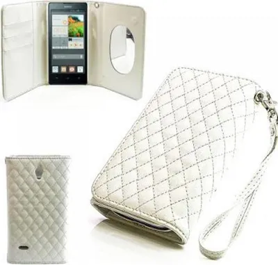 Produktbild von Huawei Ascend G700 Booksytle Handtasche Mirror Weiss