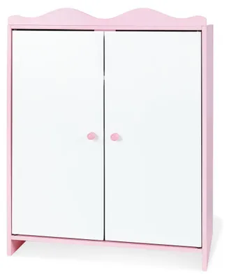 Produktbild von Pinolino Puppenschrank 'Jasmin', 4-tlg. Lackiert: MDF, rosa und weiß lackiert
