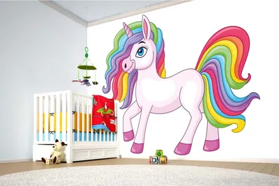 Produktbild von Vlies Fototapete REGENBOGEN-EINHORN 375 x 250 cm (inkl. Kleister) - Vlies Tapete, Wandtapete, Wandbilder - Tapete für Wohnzimmer Schlafzimmer, Büro, Küche - Montagefertig