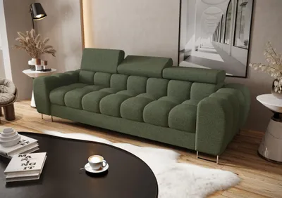 Produktbild von Sofa Designersofa BASTIEN 3-Sitzer in Stoff Aragon Grün