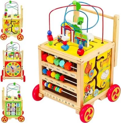 Obrázek produktu pro Dřevěné odstrkovadlo - Vzdělávací kostka 22606