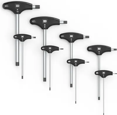 Produktbild von INBUS® Innensechskantschlüssel Set Winkelschraubendreher T-Griff mit HybridTouch 8tlg. 2 bis 10 mm | Germany