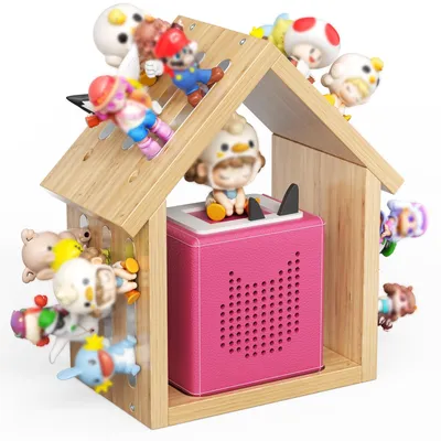 Immagine prodotto di Scaffale in legno per le figure Tonie, dotato di strisce magnetiche