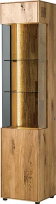 Image de MASSIVMOEBEL24 | Vitrine en bois de Chêne 45x38x200 naturel huilé WIEN #231
