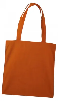 Produktbild von 1 Baumwolltragetasche Stofftasche orange 38x42 langer Henkel