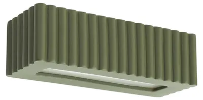 Image de Applique en céramique RIGATA vert olive 1xE27 15W céramique 10x12x34cm Sollux Lighting