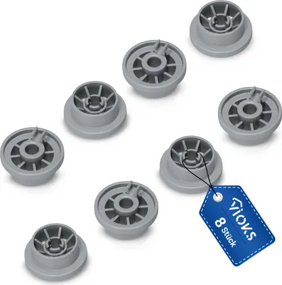 Produktbild von Korbrolle 8x Rolle Rad kompatibel mit Bosch 0165314 für Unterkorb Spülmaschine, Geschirrspüler