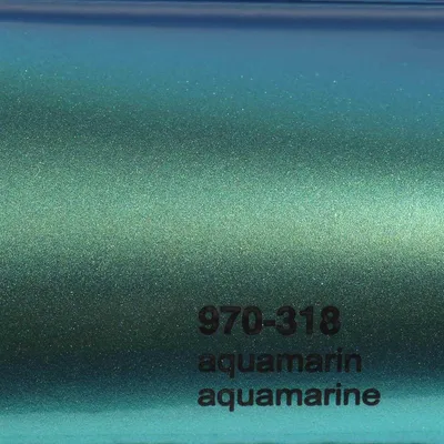 Produktbild von (25€/m²) Oracal 970RA Autofolie 318G Aquamarin Glanz Folie 152 cm Breite Laufmeterware gegossene Auto Folie selbstklebend