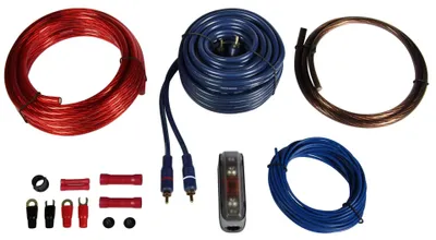 10 mm² Verstärker-Kabelset, 5 m Stromkabel, Cinch, Masse, Steuerkabel, 40A