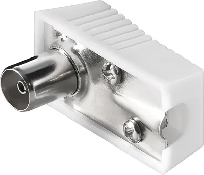 Image de goobay Koaxial Winkel Kupplung 9,5 mm mit Schraubbefestigung Plastikgehäuse (Bulk)
