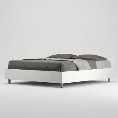 Produktbild von Doppelbett mit Bettkasten Sommier 160x190cm Weißes Design Nuamo