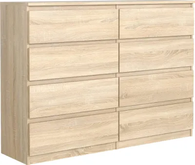Produktbild von Mobelsta Kommode, Schrank mit Schubladen, Modernes Sideboard, Schubladenschrank, Kommodenschrank, Sonoma 138,5x39x101,5 cm