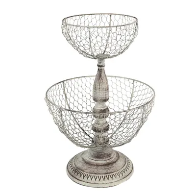 Produktbild von Clayre & Eef 2-Schicht-Etagere Ø 30x44 cm Beige Eisen