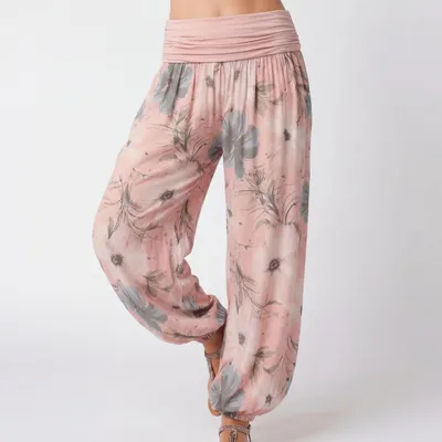 Produktbild von Sommerhose Damen Haremshose elastischer Bund leichte Hippie Pumphose Gr. 36-48